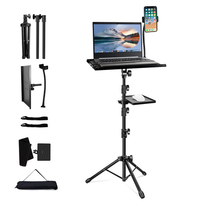 SanLead mouse pad projector stand, floor stand adjustable height from 55cm to 128cm, comes with an elastic band and a sponge cushion, projector stand tripod stand.