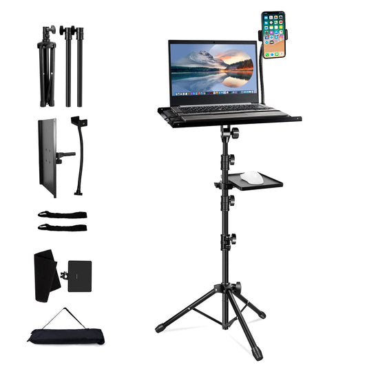 SanLead mouse pad projector stand, floor stand adjustable height from 55cm to 128cm, comes with an elastic band and a sponge cushion, projector stand tripod stand.
