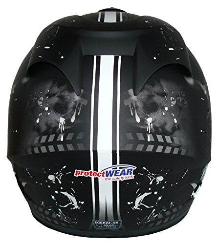 protectWEAR Motorcycle Helmet FS-801-99 black/gray size S