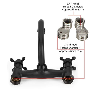 Tomotato Bathtub Faucets, Wall Mounted Bathtub Double Handle Hot and Cold Water Faucet 360° Rotatable Faucet for Shower and Bathtub (Type A)