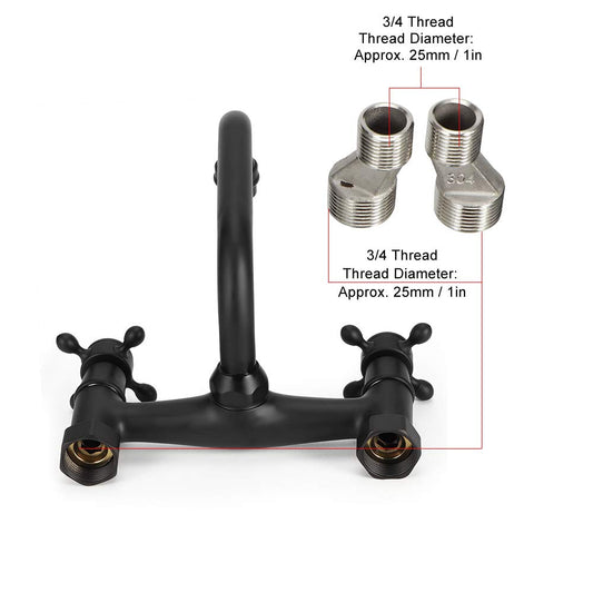 Tomotato Bathtub Faucets, Wall Mounted Bathtub Double Handle Hot and Cold Water Faucet 360° Rotatable Faucet for Shower and Bathtub (Type A)