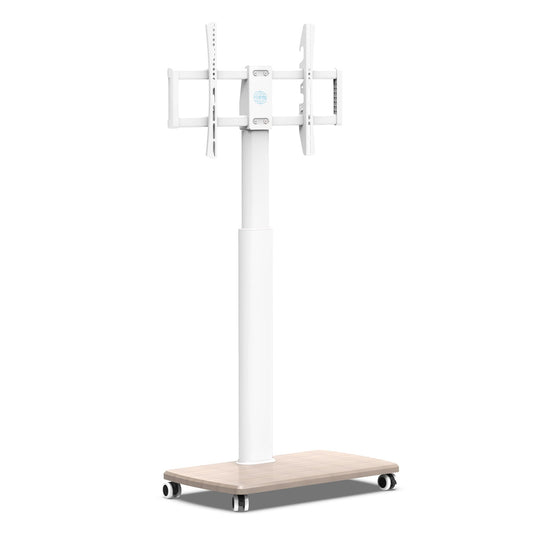 FITUEYES TV Floor Stand with Wood Shelf TV Stand Base TV Stand TV Stand with Wheels Height Adjustable Swivel for 32 to 70 Inch Flat Screen up to 40kg. Max. VESA. 400 * 600