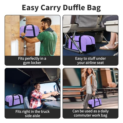 YoKelly Small Duffel Bag Mini Travel Bag, Sports Bag 18L, XS School Sports Bag, Weekender, Gym Bag 35x20x25cm - Purple