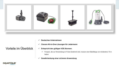 AQUANIQUE submersible pump DWP 19000 (up to 19,000 l/h flow rate, max. 25 mm grain size, 750 W, 9 m Hmax) - dirty water pump for ponds, paddling pools, flooded basements, construction sites, pools