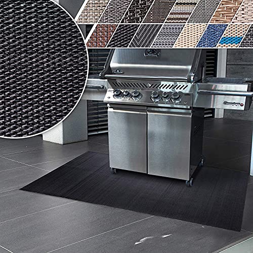 Floordirekt Grill mat floor protection grill carpet, grill mat, grill protection mat for gas grill & charcoal grill for outdoor and garden - Fire resistant 90 x 180 cm Padua