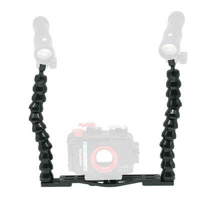 nitescuba Underwater Tray Camera Mount Action Camera Photo Stabilizer for gopro, RX100, PT-059 with Dual Flex Arm Adapter Supports Flashlight