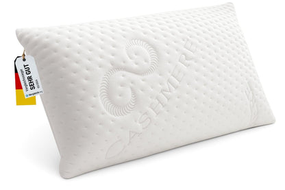 FMP Mattress Manufactory Orthopedic Memory Foam Neck Support Pillow, Viscoelastic Pillow, Pillow, Neck Pillow 6.5 cm high, white.
