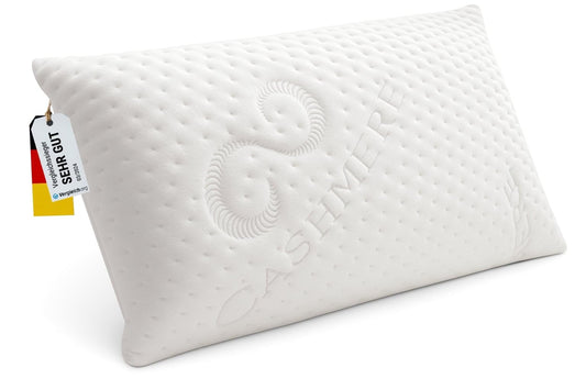 FMP Mattress Manufactory Orthopedic Memory Foam Neck Support Pillow, Viscoelastic Pillow, Pillow, Neck Pillow 6.5 cm high, white.