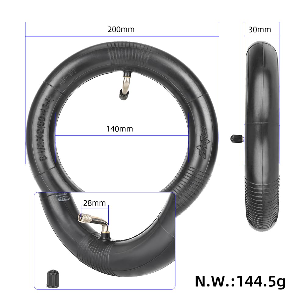 8.5-inch off-road tires and 8.5x2 (50-134) inner tube with valve extender and tire lever for Zero 8, 9, VSETT 8, 9, Inokim Light 2 E-scooter. Anti-slip replacement wheels.