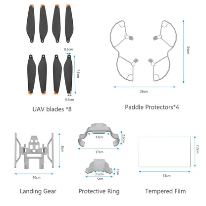 Ainiv Aviation Safety Propeller Guard, Flight Safety Accessories, Fly Kit Accessories for DJI Mini 3 Pro Drones, Ultra-light and foldable drones, Propeller Guards
