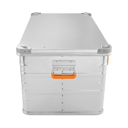 Aluminum box aluminum case lockable E141 - Premium aluminum storage box 141 liters - lid with aluminum die-cast stacking corners and rubber seal - includes locks