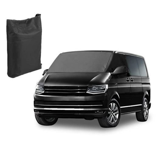 Car front windshield cover for VW T6, Durable 600D Oxford fabric front window sunshade weatherproof camping cover, 100% blackout curtain wrap cover