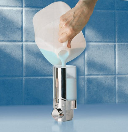 Soap dispenser - Hygiene dispenser Aviva II chrome with 2 compartments wall mountable lockable