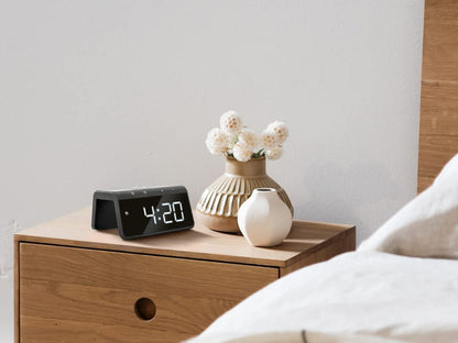 Caliber Digital Alarm Clock with light, dimmable display, dual alarm & quick charge docking station, for kids & deep sleepers, loud alarm, digital clock