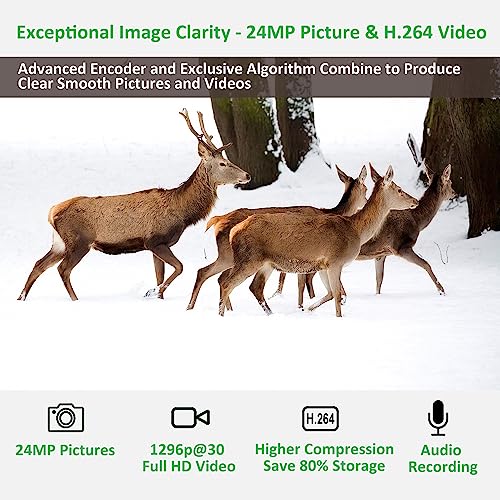 GardePro A3 trail camera 32MP 1296P H.264 HD video wildlife camera with clear 30m no glow infrared 0.1s fast trigger night vision motion sensor, 120° detection angle, IP66 waterproof