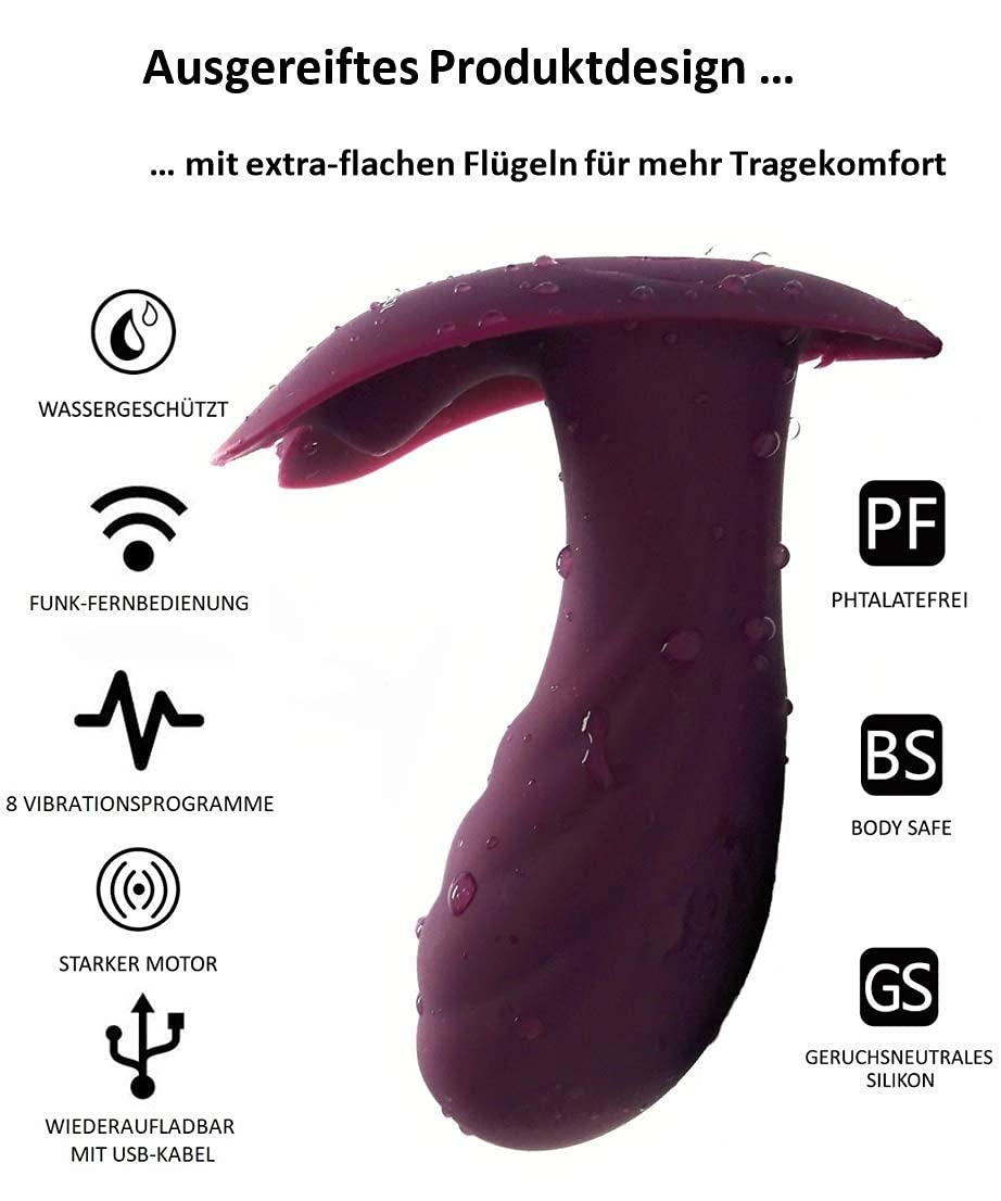 DESIRE TO GO 2 | The great bag with 2 stylish silicone Lovetoys for on the go | Butterfly vibrator with remote control + anal plug | Erotic gift box for her + him | Sex toy set for women.