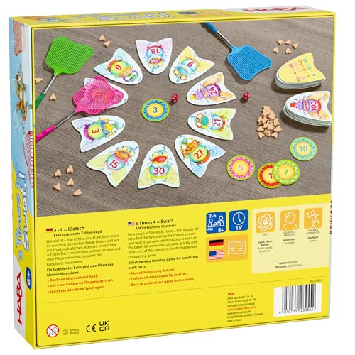HABA 3X4=Clap - Exciting educational game for 2-6 players ages 8 and up. Promotes basic multiplication and concentration. Fun reaction game for practicing math skills. - 2012173001