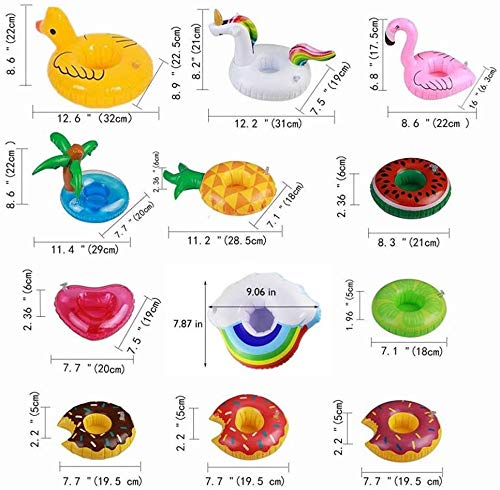 Amaza 15 piece Inflatable Drink Holder Set with 1 air pump for pool