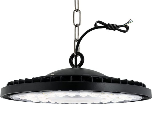 Jefedana 200W LED High Bay Light, 20000LM UFO Workshop Lamp IP65 Industrial Lamp, 6500K Cold White Warehouse Lighting for Workshops Industrial Factory Halls
