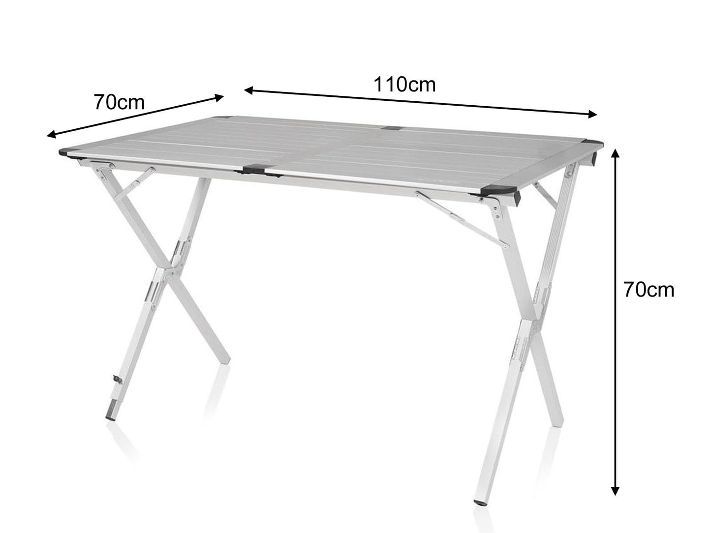 Luxury camping set - large aluminum camping table with comfortable, lightweight, and foldable chairs - easy to store.