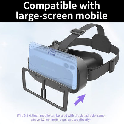 (Newest) VR Goggles 3D, Virtual Reality Goggles, comfortable for 4.5-7.2 inch smartphones, Samsung, Android, 90-100° viewing angle, 360° rotation, with controller (Black)