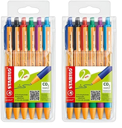 Ballpoint pen - STABILO pointball - 2x 6-pack - with 6 different colors