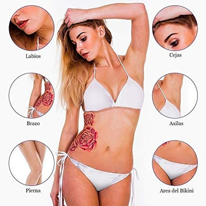 Apore wax warmer hair removal, waxing machine set wax warmer heater waxing kit wax heater, wax hair removal set (White+100g wax beans+10 pieces wooden spatulas)