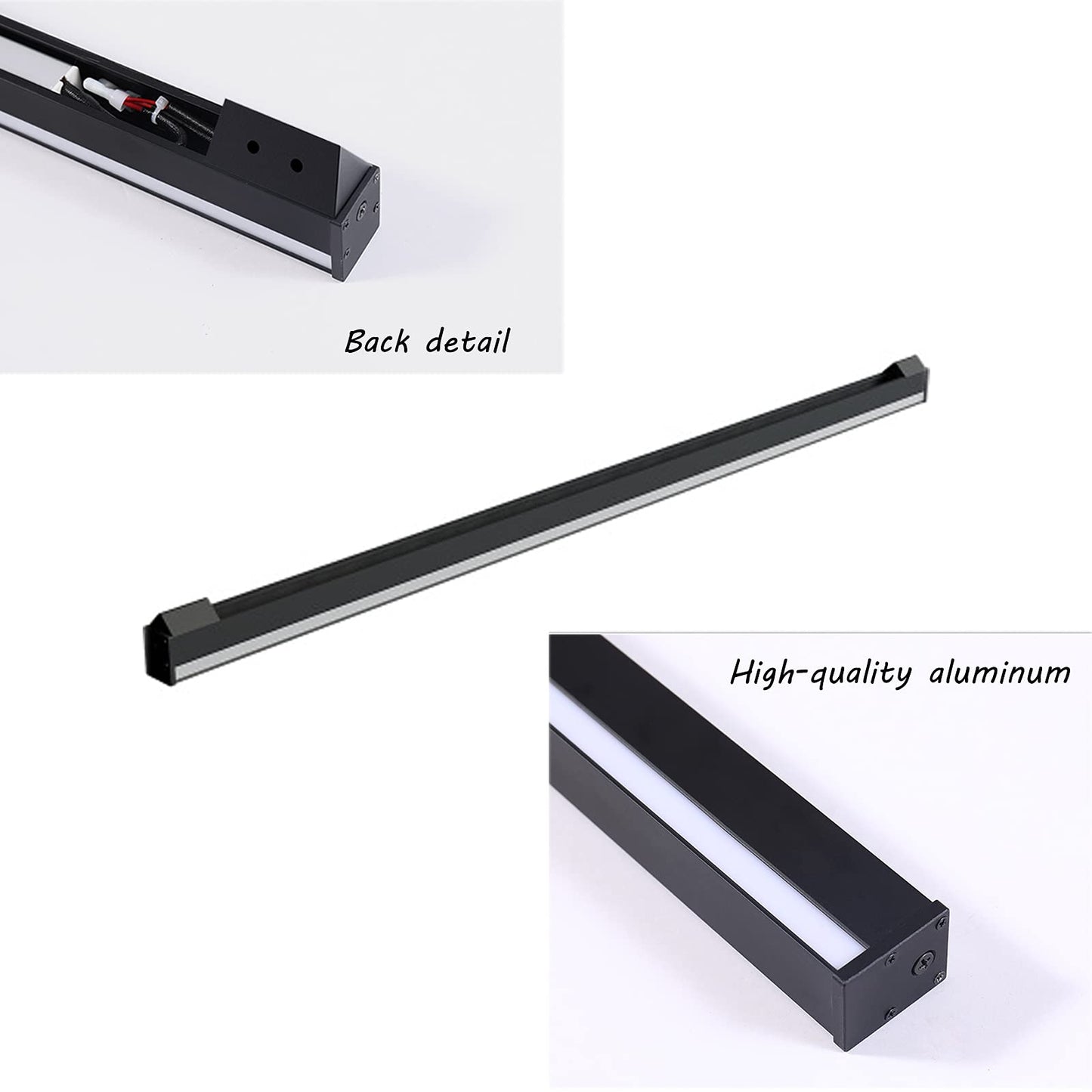 LOMAY Long LED Wall Light Indoor Dimmable with Remote Control, Black Corner Wall Lamp Stairs LED Lighting, 3000K-6000K, Modern Living Room Wall Lighting Made of Aluminum, 50CM/14W