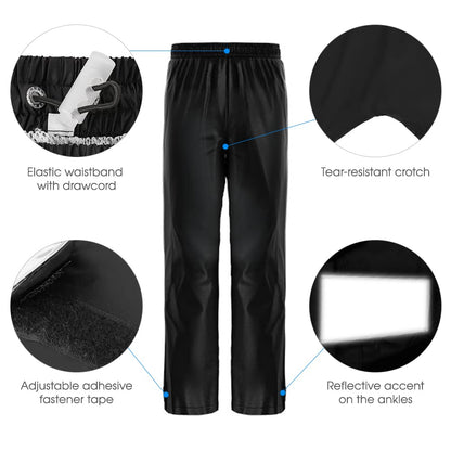 Lixada Men's Motorcycle Rain Suit Outdoor Reflective Waterproof Rain Jacket and Pants Rain Gear for Biking Cycling Camping Hiking