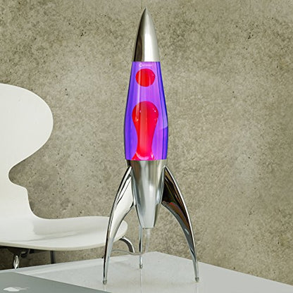 Mathmos Telstar Rocket Lava Lamp - Purple/Red
