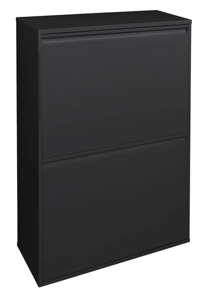 ARREGUI Basic CR606-B steel waste separation system | 4 compartments trash can for the kitchen | 4 compartment waste bin | 4x17L (68L) | Removable inner bins with handle | Recycling cabinet | Waste separation | black