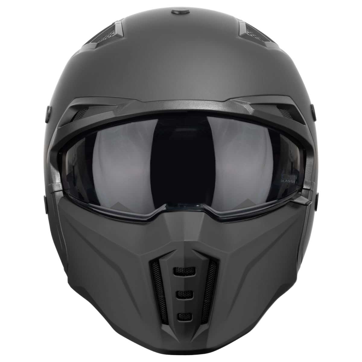 VINZ Shuto Jet helmet / Streetfighter helmet | ECE 22.06 approved | Scooter helmet with sun visor | Jet helmet with removable chin guard - Matte Black