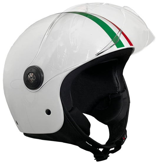 Jethelm RALLOX 229 Italia Helmet Motorcycle Helmet Size M Scooter Helmet with clear white glossy visor