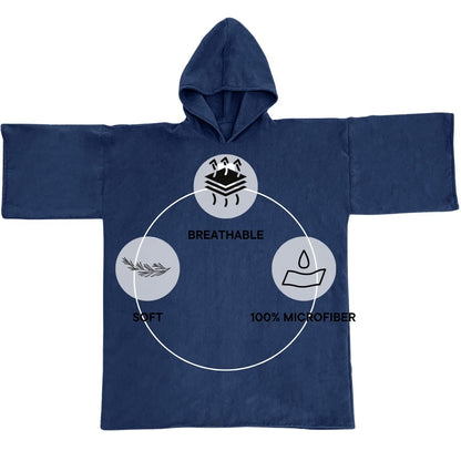 Brentford's hooded towel poncho for men and adults, large for bathing, swimming, surfing, wrapping, for men and boys bathing poncho ladies navy blue
