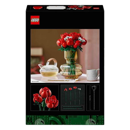 LEGO Botanicals Rose Bouquet - Artificial flowers for room decor - Botanical Collection set for adults - Gift for partner, girlfriend, or boyfriend - Artificial plants 10328