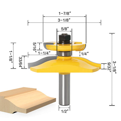 APLUS Raised Panel Door Making Carbide Router Bit Set with back cutter with 1/2-inch Shank, 3 Pieces