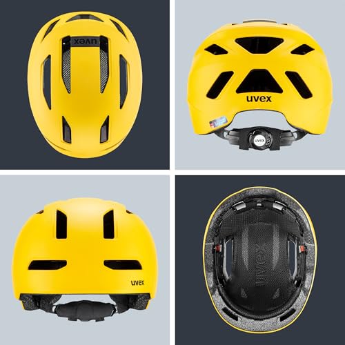 uvex urban planet - sustainable bike helmet for men and women - custom sizing - made from recycled materials - sunbee matte - 58-61 cm
