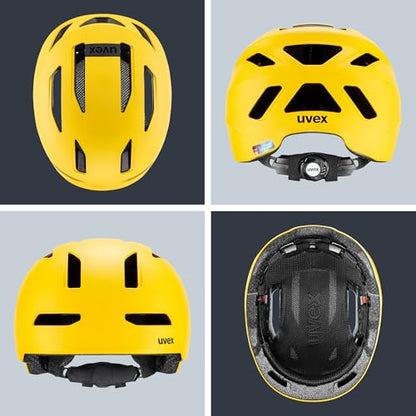 uvex urban planet - sustainable bike helmet for men and women - custom sizing - made from recycled materials - sunbee matte - 58-61 cm