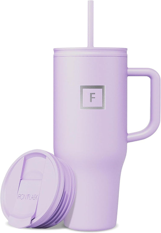 Insulated tumbler with straw, lid, and handle - 950ml - Thermal cup keeps drinks cold for 11 hours and ice cold for 48 hours - Vacuum double-walled stainless steel tumbler BPA-free thermos bottle coffee mug