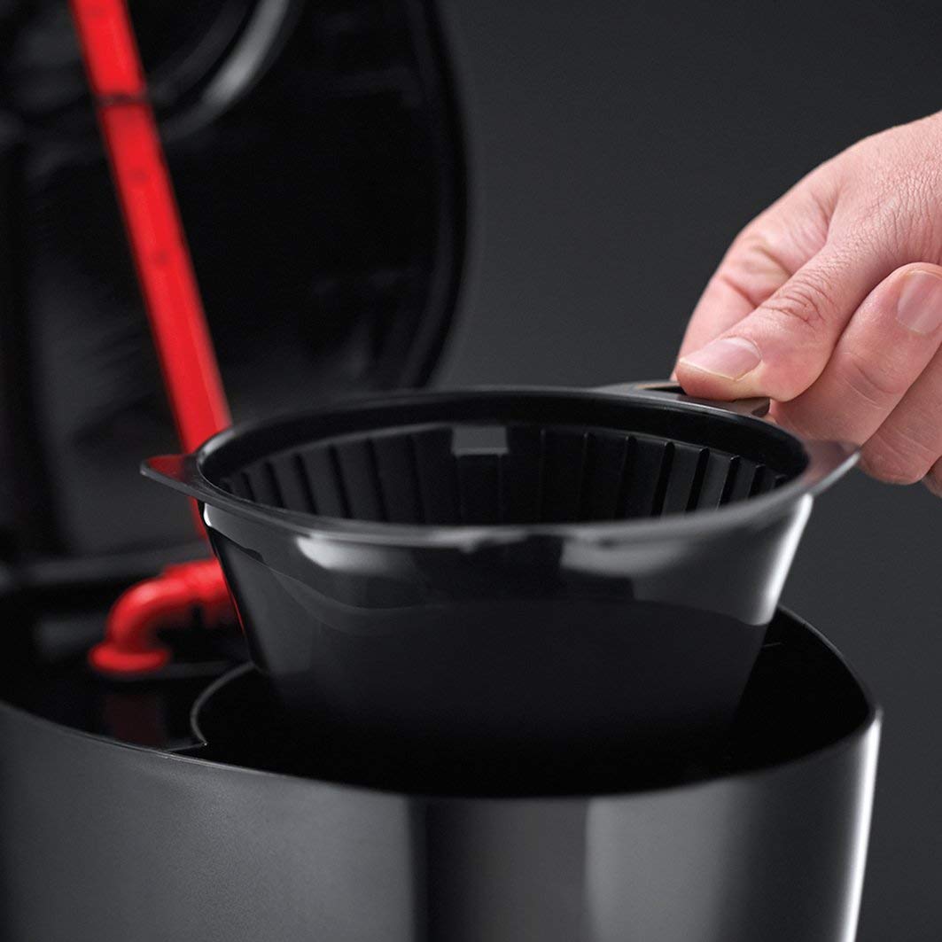 Russell Hobbs coffee maker with digital timer, shower head for optimal extraction & aroma. Textures+ (1 to 12 cups, 1.25l glass carafe, keep-warm plate, drip-stop) Filter coffee machine 22620-56.