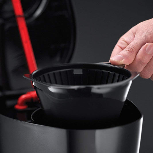 Russell Hobbs coffee maker with digital timer, shower head for optimal extraction & aroma. Textures+ (1 to 12 cups, 1.25l glass carafe, keep-warm plate, drip-stop) Filter coffee machine 22620-56.