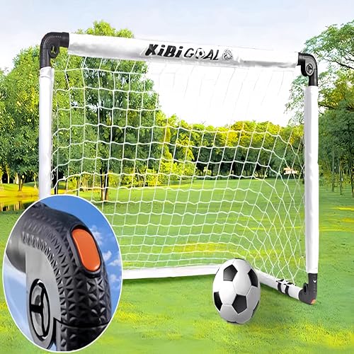 LZHDZQD Soccer Goal, Kids Soccer Goal Toy, Soccer Goals for Garden Kids, Foldable Soccer Goal for Indoor/Outdoor/Garden Soccer Toy (white 60x45 goal + soccer ball)