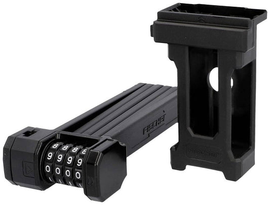 FISCHER folding lock bike Protec FN85, 4-digit number combination with 10,000 different combinations, plastic-coated rods, including bracket