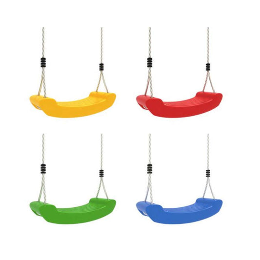 Plastic swing for kids and toddlers | Weatherproof swing seat for indoor & outdoor use | Adjustable ropes | Outdoor toy for boys & girls | blue