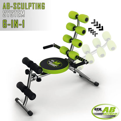 Abdominal trainer equipment for full-body workout, Gymform Ab Celerate, suitable for all ages up to 120 kg, 6 exercises target your entire core + cardiovascular training.