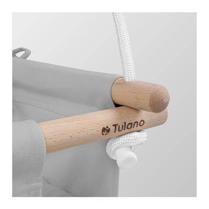 Tulano Hop 30 Gray | Baby Swing Hanging Seat for Children 6-36 Months | Indoor & Outdoor | Safety Belt & Cushion | Wood & Cotton | Easy Assembly | Supports up to 60 kg