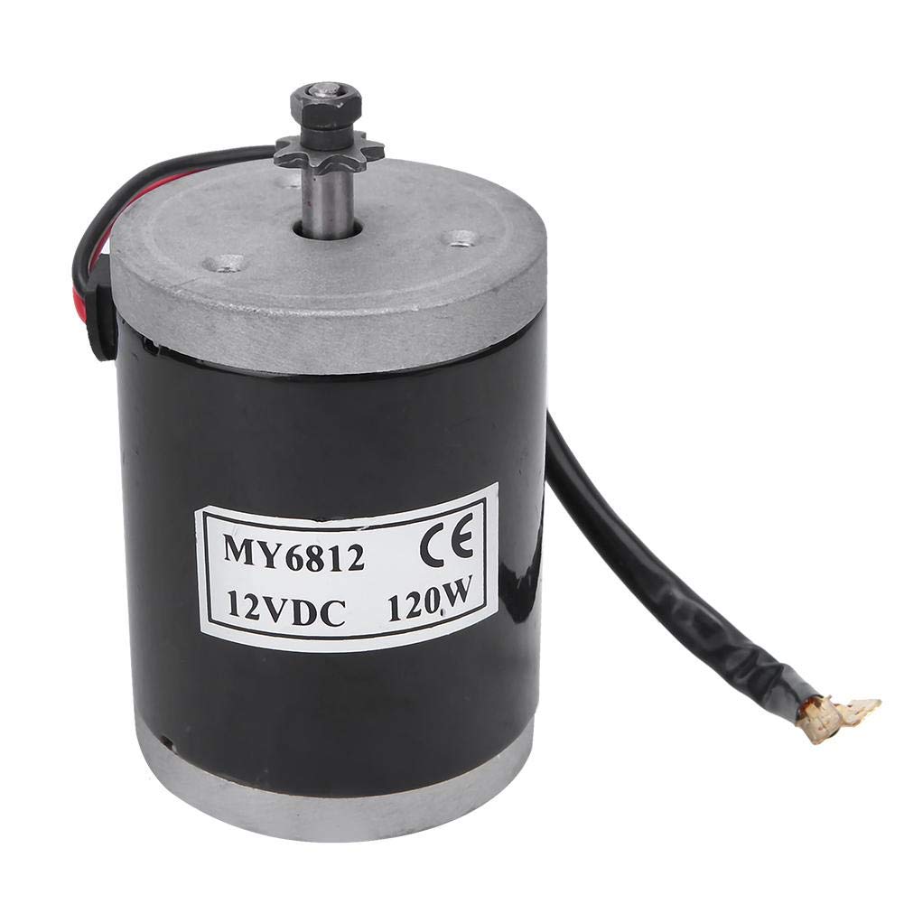 BOROCO 12V Gear Motor, Electric Bicycle Permanent Magnet DC Gear Motor 120W MY6812, Small Electric Motor with pulley for Electric Scooter, E-Bike Accessories