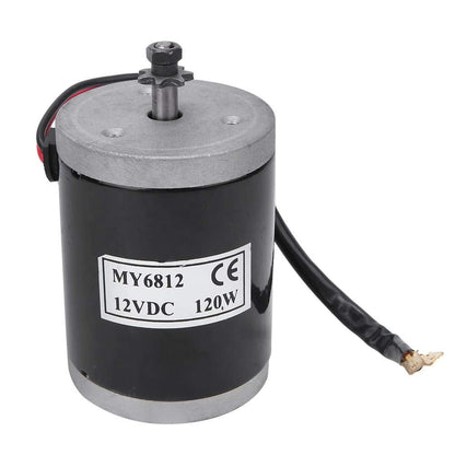 BOROCO 12V Gear Motor, Electric Bicycle Permanent Magnet DC Gear Motor 120W MY6812, Small Electric Motor with pulley for Electric Scooter, E-Bike Accessories