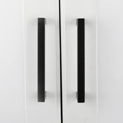 goldenwarm 25pcs Furniture Handles Stainless Steel Bar Handle Pulls Black 128mm Hole Center Kitchen Drawer Pulls Cabinet Handles Square Handle
