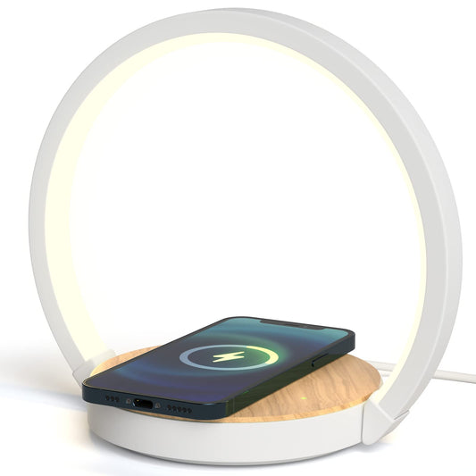 VOSFEEL bedside lamp table lamp touch dimmable 18W wireless charger night light with 3 levels of brightness for bedroom living room office